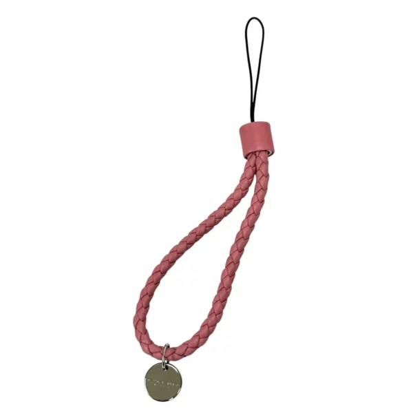 【二手】BOTTEGA VENETA 粉紅色織皮電話繩 PD1682