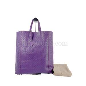 【二手】BOTTEGA VENETA 紫色織皮手提袋 PD2084