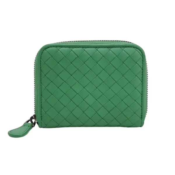 【二手】BOTTEGA VENETA ROMA 羊皮綠色零錢包 PD1644