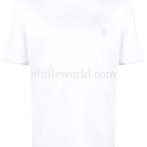 【二手】BRUNELLO CUCINELLI LOGO 刺繡分層式T恤 M
