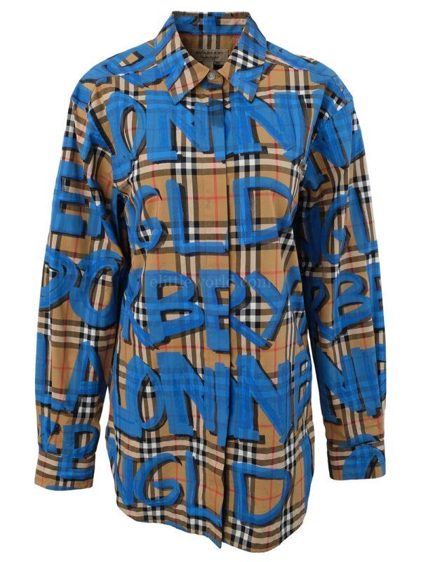 【二手】BURBERRY 塗鴉印花襯衣 42