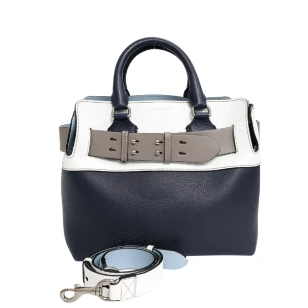 【二手】BURBERRY 皮帶皮革托特包 E18548