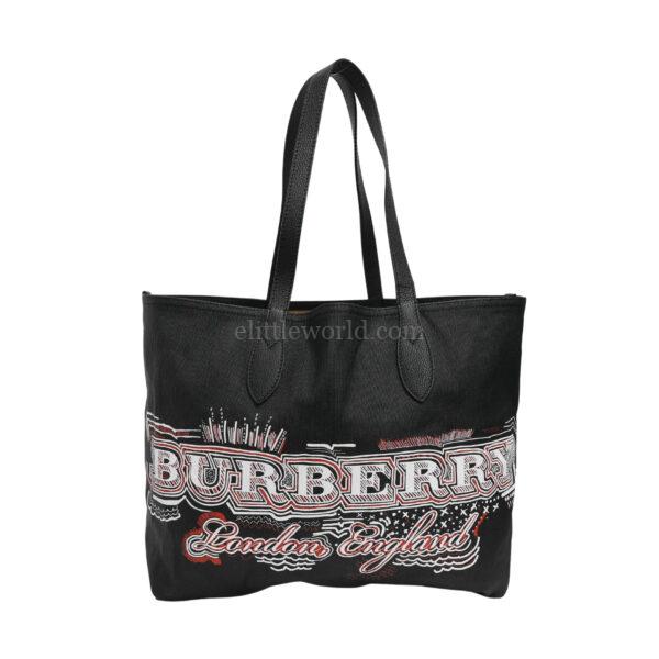 【未使用品】BURBERRY 塗鴉雙面手提袋 E23172