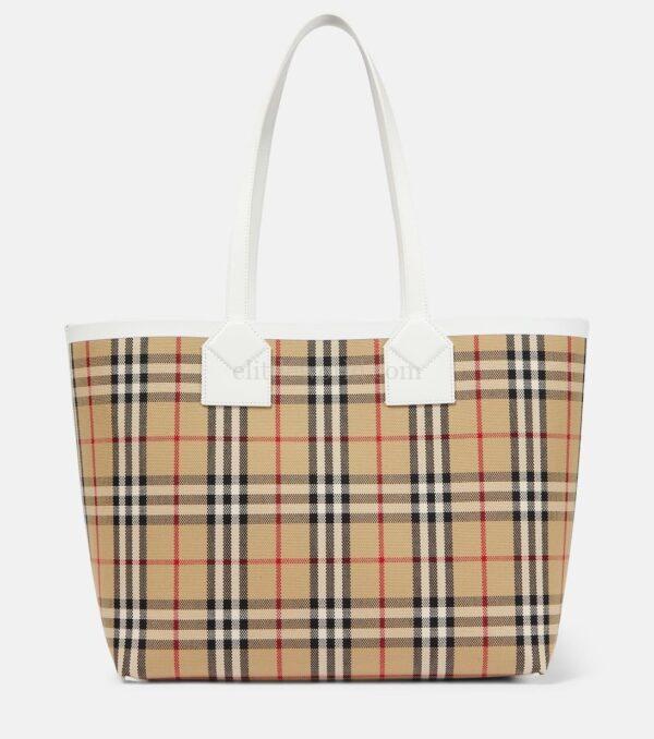 【全新】BURBERRY LONDON 中號格子手提袋 E14674