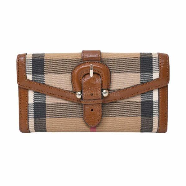 【二手】BURBERRY NOVA CHECK 垂蓋長錢包 S3845