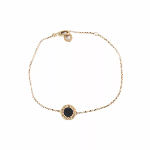 【二手】BVLGARI 18K 黃金瑪瑙吊墜手鍊 VV2494