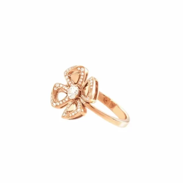 【二手】BVLGARI FIOREVER 18K 玫瑰金鑽石戒指 PD1999