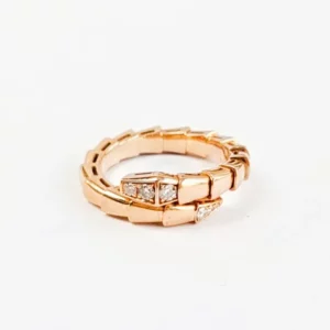 【二手】BVLGARI SERPENTI VIPER 18K 玫瑰金戒指 56 PD1309