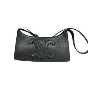 【二手】CELINE CUIR TRIOMPHE 墨綠色腋下包 PD2094