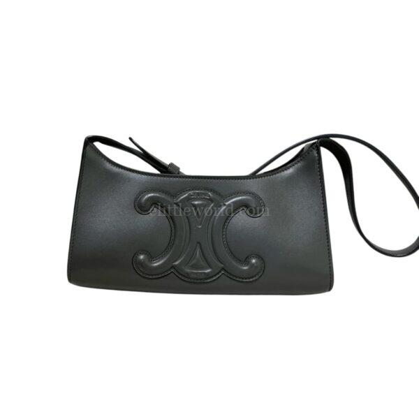 【二手】CELINE CUIR TRIOMPHE 墨綠色腋下包 PD2094