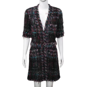 【二手】CHANEL 06A 花呢蕾絲多色外套 CC 扣帶 38 E19958