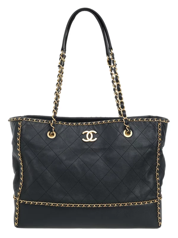 【二手】CHANEL 鏈條綴飾托特包