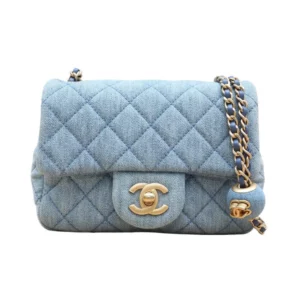 【二手】CHANEL 牛仔布垂蓋手袋 17CM PD1385