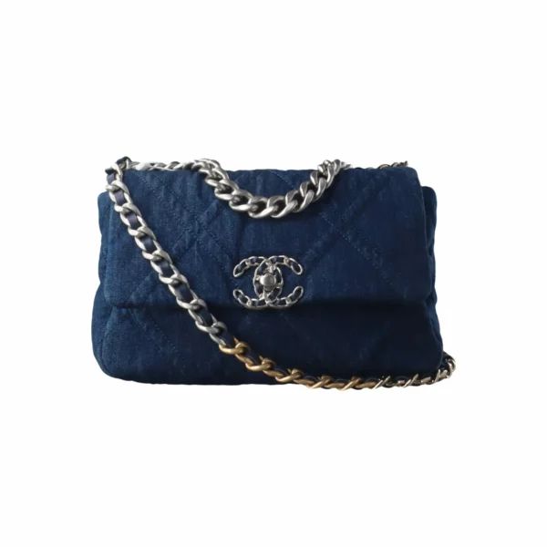 【二手】CHANEL 19 牛仔布小號垂蓋手袋 AS1160 VV2457