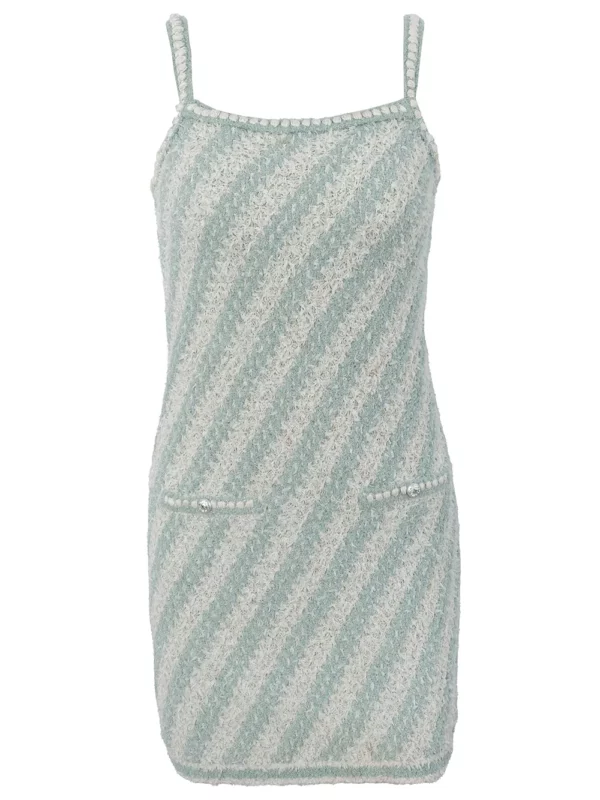【二手】CHANEL 斜紋粗花呢吊帶連衣裙 36