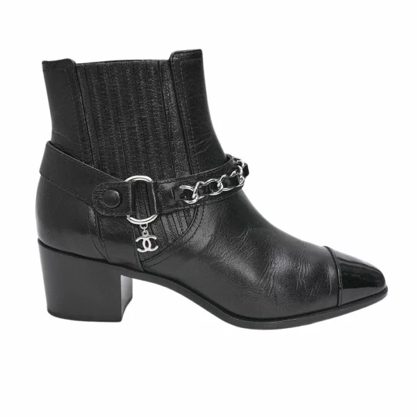 【二手】CHANEL 高跟腳踝靴 37 G34218 E22147