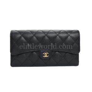 【二手】CHANEL 經典垂蓋長錢包 A80758 E19584
