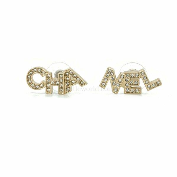 【二手】CHANEL 水晶字母耳環 AB4766 VV2316