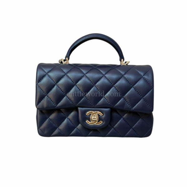【二手】 CHANEL 迷你頂部提把翻蓋包 AS2431 VV2305