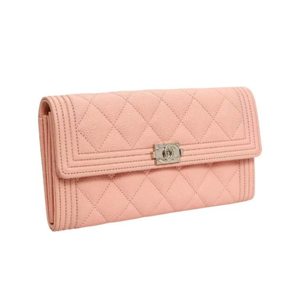 【未使用品】CHANEL BOY CHANEL 垂蓋長錢包 A80286 S3806