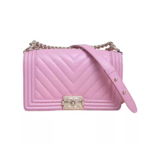 【二手】CHANEL BOY CHEVRON 25 翻蓋手袋 A67086 RR1483