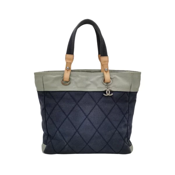 【二手】CHANEL CANVAS 帆布 PARIS BIARRITZ TOTE 拼色手袋 PD1044
