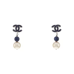 【二手】CHANEL CC 珍珠吊墜耳環 A85573 RR1326