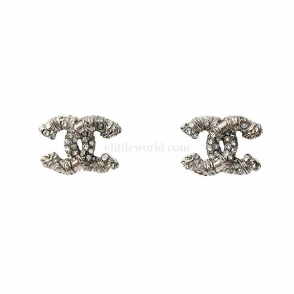 【二手】CHANEL CC 水晶耳環 E18415