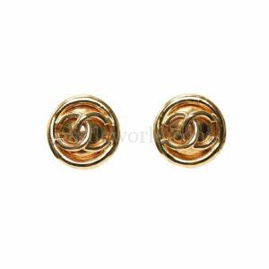 【中古】CHANEL CC 圓型夾式耳環E19635