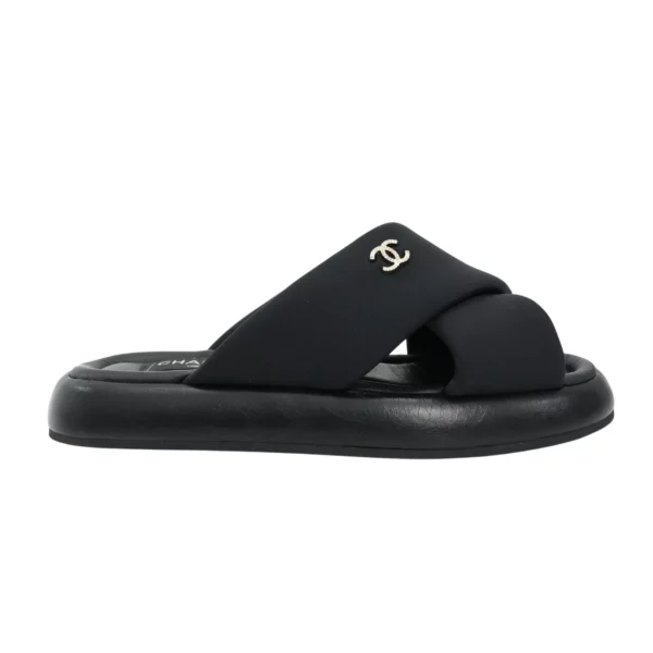 【二手】CHANEL 布料 CC 穆勒鞋涼鞋 G38864 E22158