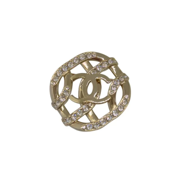 【二手】CHANEL CC 水鑽胸針 PD1221