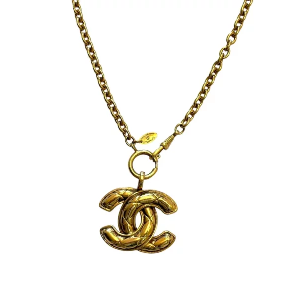 【中古】CHANEL CC 菠蘿扣 長頸鏈 PD1391