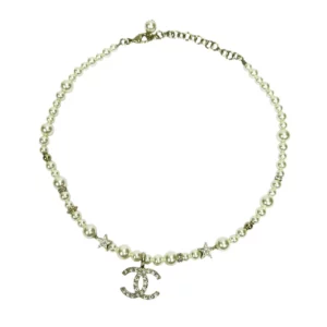 【二手】CHANEL CC 星星水鑽珍珠項鍊 PD1601