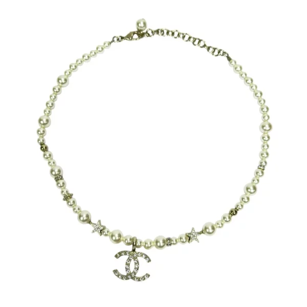 【二手】CHANEL CC 星星水鑽珍珠項鍊 PD1601