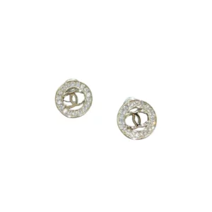 【未使用品】CHANEL CC 圓鑽耳釘 PD1662