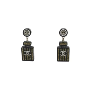 【二手】CHANEL CC 香水瓶吊墜耳環 RR1059