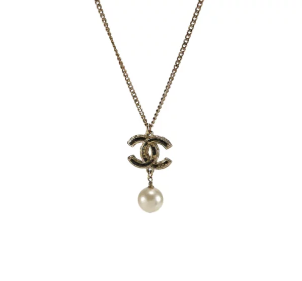 【二手】CHANEL CC 珍珠吊墜項鏈 RR1517