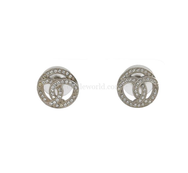 【二手】CHANEL CC 水晶耳環 RR1838