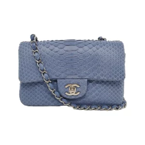 【二手】CHANEL CLASSIC FLAP 藍色迷你手袋 PD2058