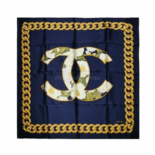 【二手】CHANEL COCO MARK 花卉圍巾 VV2393