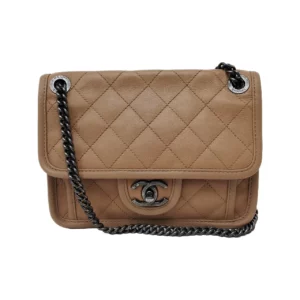 【二手】CHANEL FRENCH RIVIERA 卡其色垂蓋手袋 PD1507