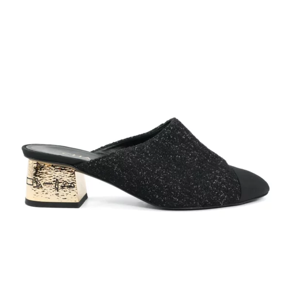 【二手】CHANEL 高跟半拖鞋 G34909 37 E22150