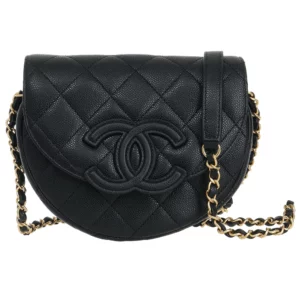 【二手】CHANEL LOGO 貼花皮革馬鞍包
