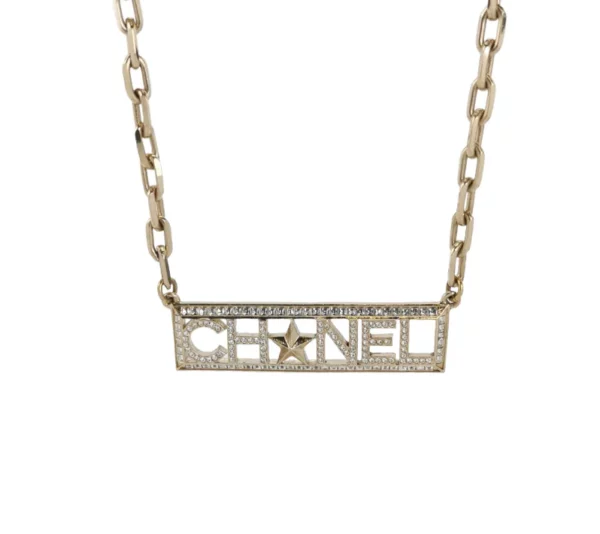 【二手】CHANEL LOGO 水晶項鏈 RR1510