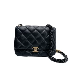 【二手】CHANEL MY PERFECT 黑色垂蓋手袋 PD1313