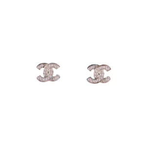 【二手】CHANEL 粉紅色 金扣耳環 PD1086