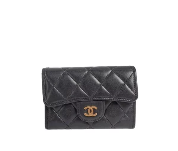 【二手】CHANEL 黑色迷你經典翻蓋卡包 PD1232