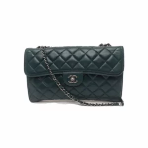 【二手】CHANEL 經典 深綠色翻蓋手袋 PD1302