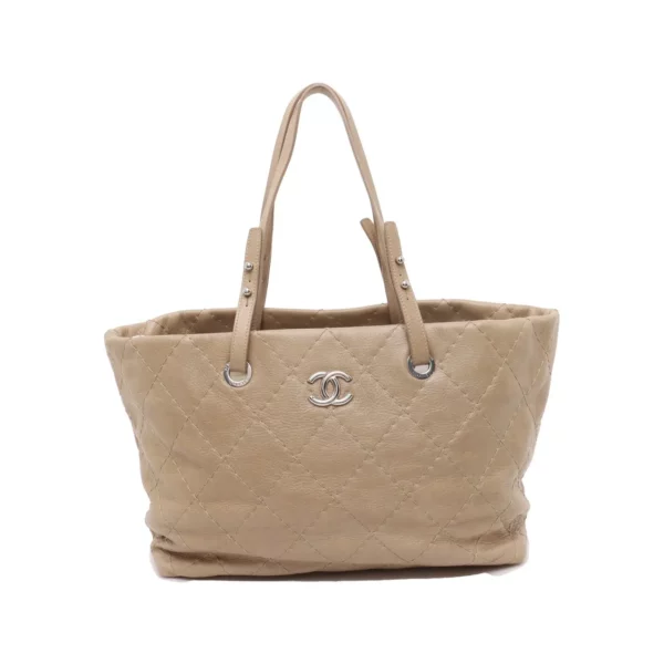 【二手】CHANEL 牛皮卡其色單肩包 PD1361