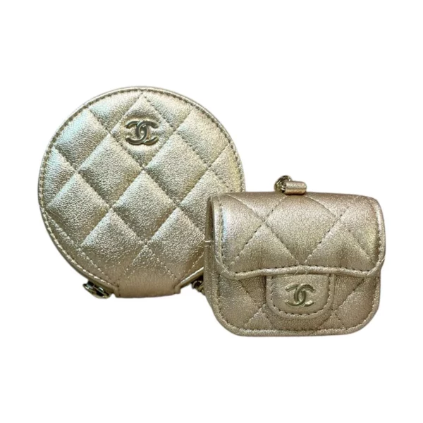 【全新】CHANEL 金色子母小掛包 PD1414